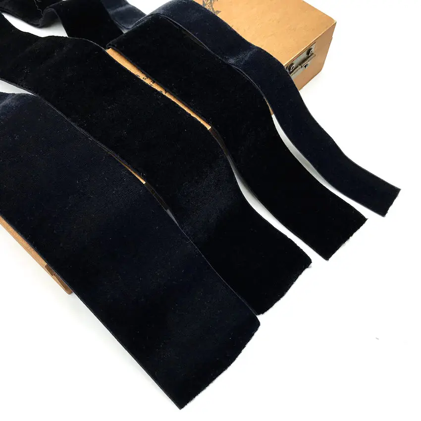 2Yard 20mm 30mm 38mm 50mm Black Stretch Elastic Velvet Ribbon Single Face Velour Webbing for Headband Apparel Sewing Accessories