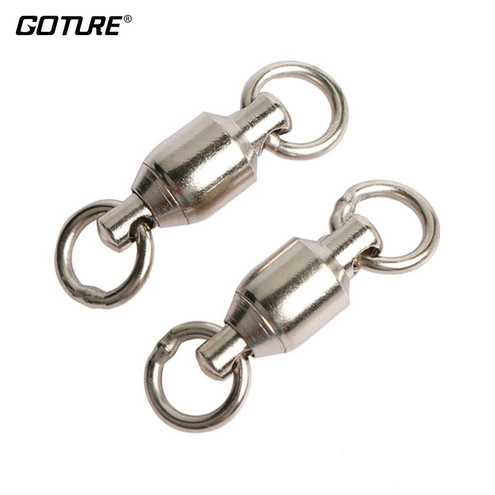 

200pcs/lot Fishing Rolling Swivel Ball Bearing Swivel with Solid Ring Size 8, 6, 4, 2 Fishing Connector Hooks Fishing Tackle