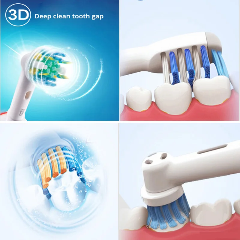 Oral B Sạc Đầu Bàn Chải Đánh Răng Chéo Hành Động Chính Xác Vệ Sinh Chăm Sóc Răng Miệng 3D Trắng Lông Mềm Thay Thế Đầu Bàn Chải Đổ Lại