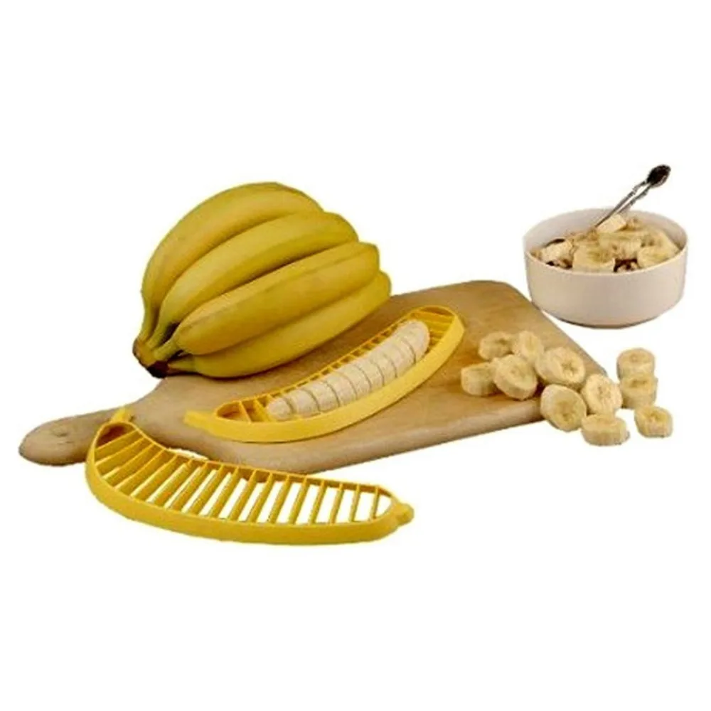 Kitchen Gadgets Plastic Banana Slicer Cutter Fruit Vegetable Tools Salad Maker Cooking Tools (010)