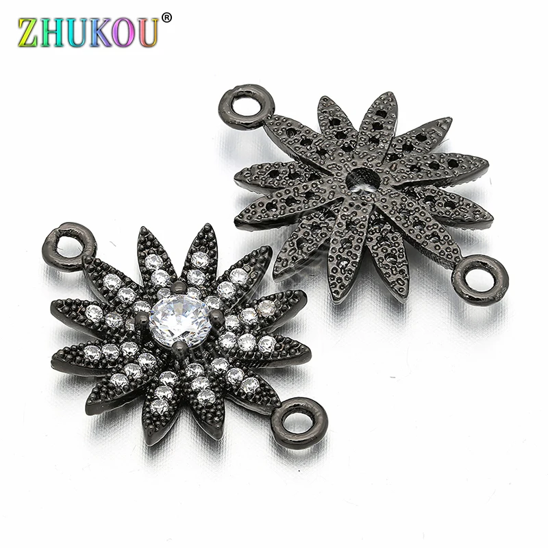 17*23mm Micro Pave CZ Merkaba Starburst Crystal Connector For Diy Jewelry Accessories Making, Hole: 1.6mm, Model: VS45