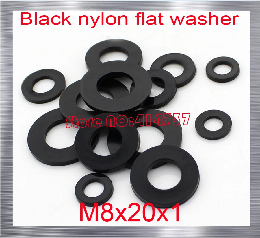 1000pcs/lot  Custom made nylon washer M8*20*1  M8  black  plastic nylon flat washer gasket