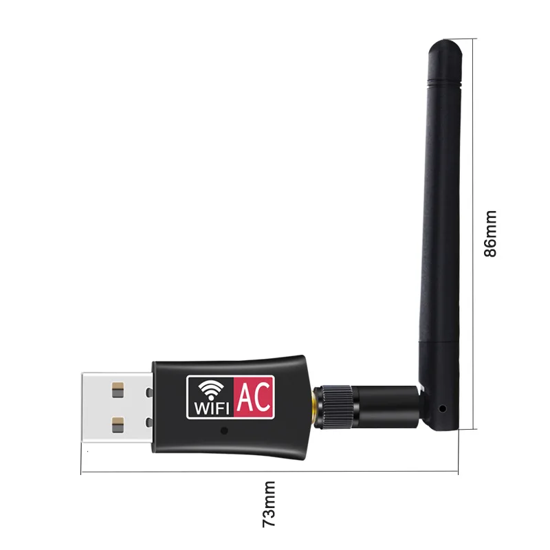 600Mbps Dual Band 2.4/5,8 Ghz Wireless Lan USB WiFi Adapter 802,11 AC mit Antenne