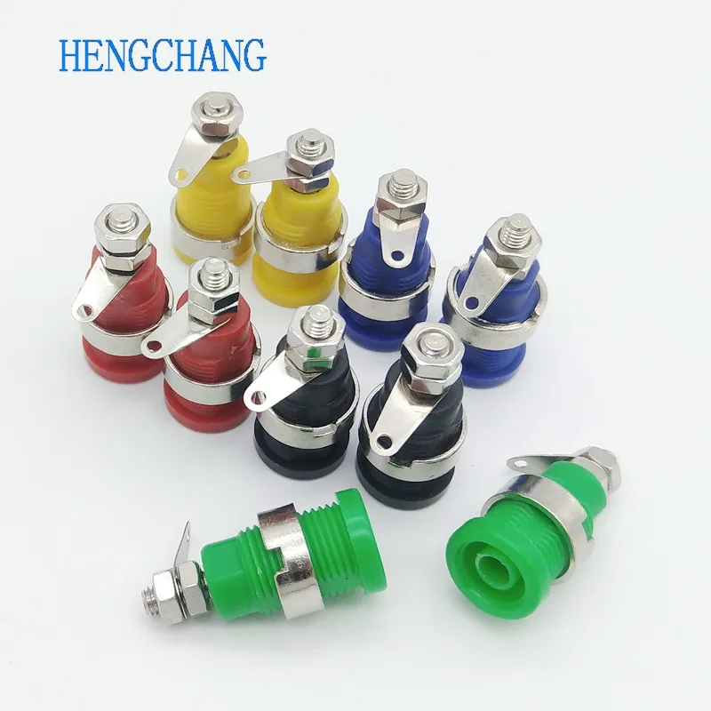 4mm banana socket Insulated Safety 4mm Banana Female Jack Panel Mount Socket Binding Post Connector 10Pcs