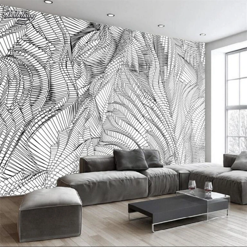 

beibehang Abstract modern black and white relief geometric box background wall custom large mural nonwoven 3d wallpaper