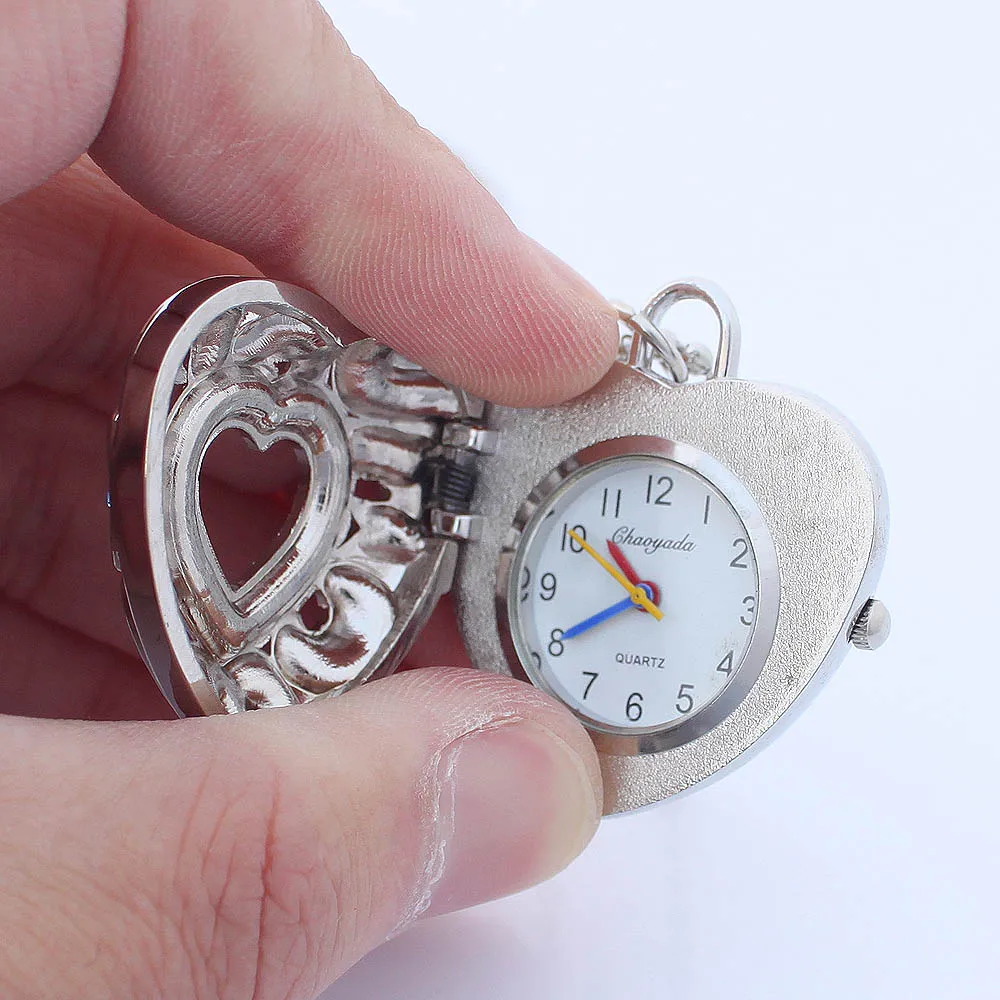 Новое поступление, модная подвеска в форме сердца, карманное ожерелье, часы для женщин, девушек, мужчин, подарок унисекс GL18 с подарочным мешком