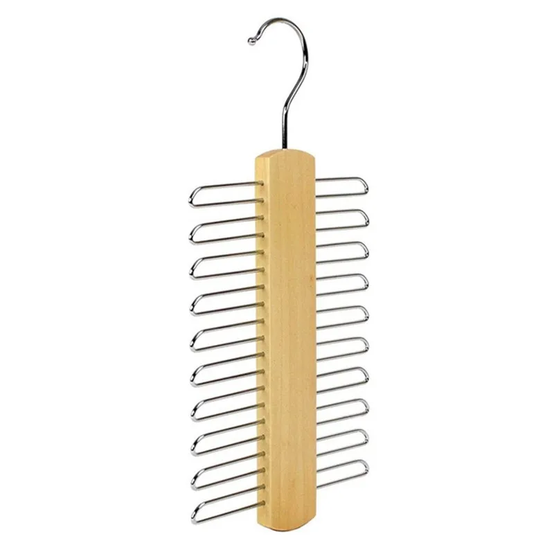 

50Pcs/Lot 20 Bar Wooden Tie Hanger - Scarfs Closet Wooden Holder Organizer & Belt Rack Organiser Hangers Wholesale