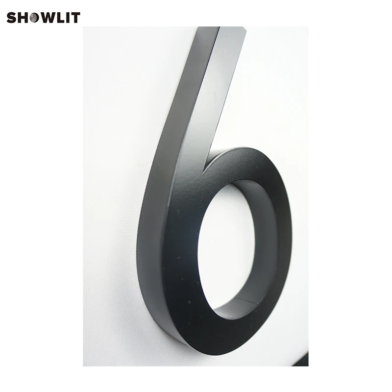 Wall Mounted Black/Dark Brown 3D Stainless Steel Metal Door Numbers for Hotel