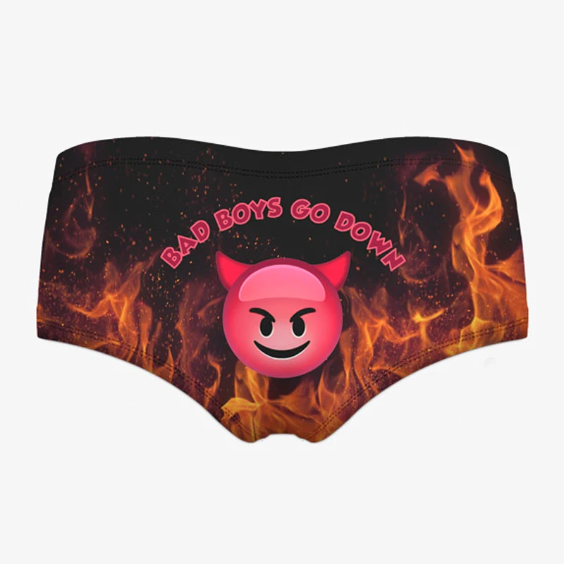 Printed 3D heaven and hell sexy panties Hot Sale Cotton female panties Underwear women Briefs