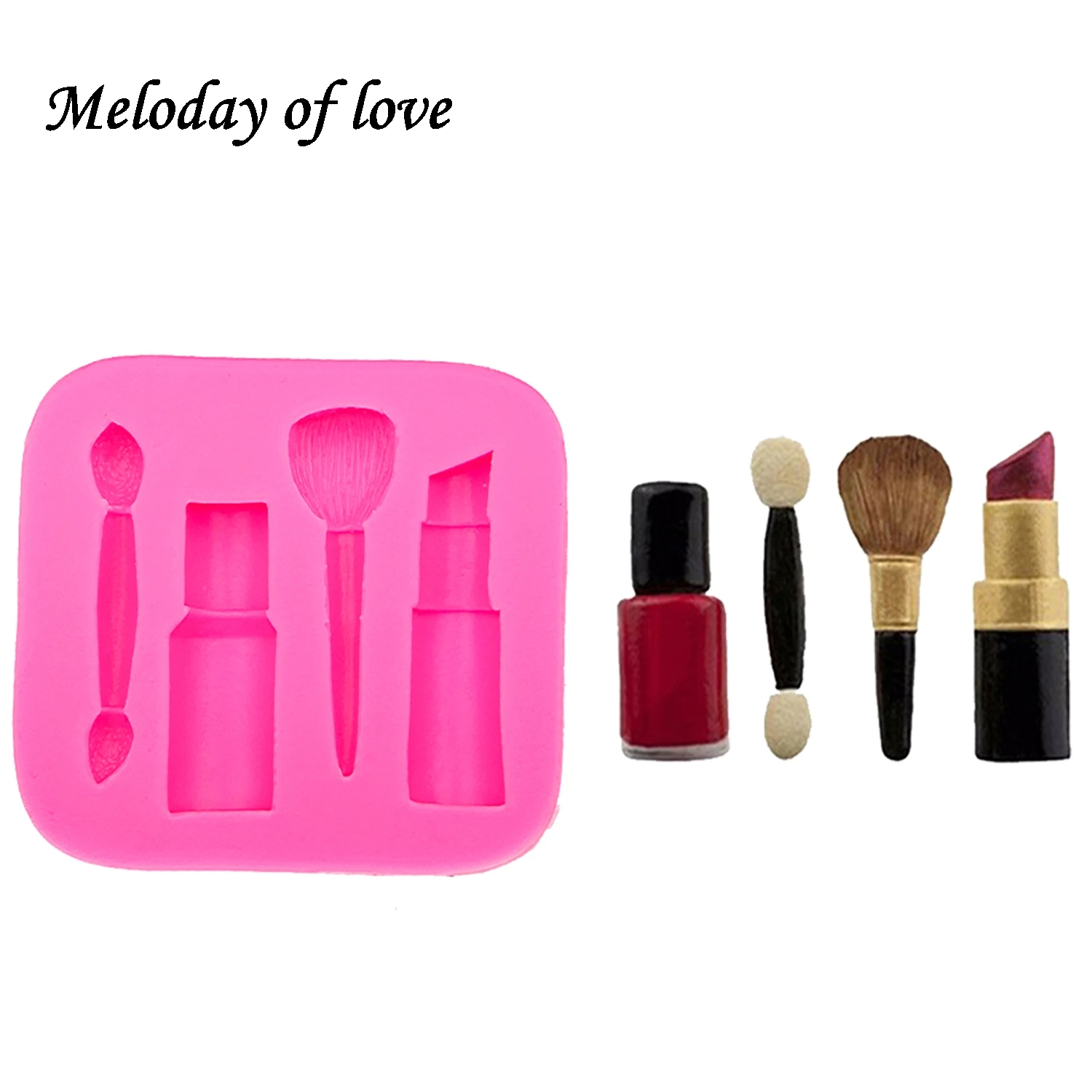 Makeup tools lipstick nail polish chocolate Party DIY fondant cake decorating tools silicone mold dessert moulds T0075