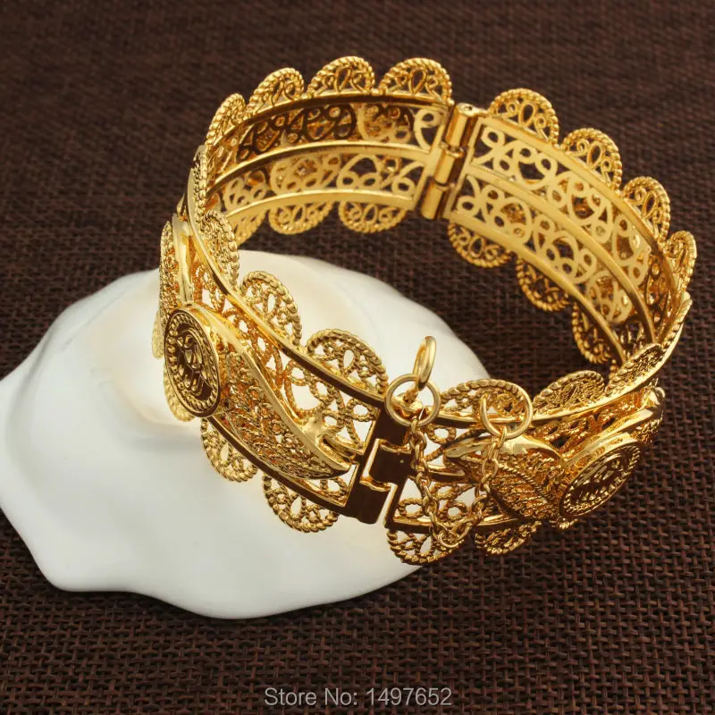 Newest Ethiopian Bangles For Women Men18K Gold Color Bangles/Bracelets Fashion Jewelry African/India/Kenya//Middle East Style