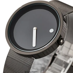 Quartzo-relógio de aço inoxidável pulseira de banda de malha masculina relógios masculinos finos criativo deisgn sports wristwatches relogio masculino