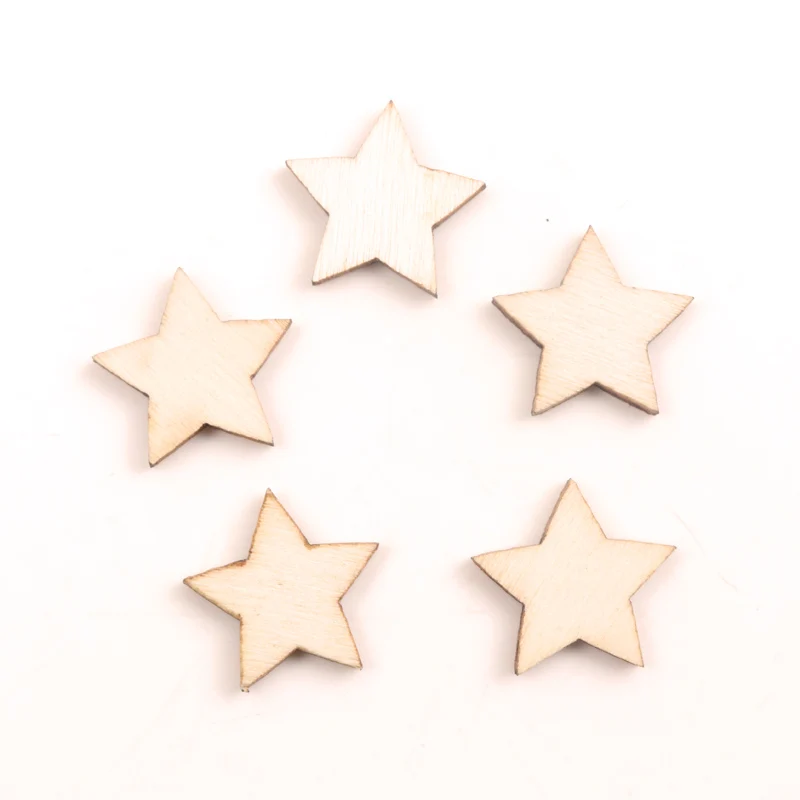 Handmade Wooden Crafts Accessory Home Decoration Scrapbookings DIY Mix Christmas Tree snowflake stars Wood Ornaments 16mm 100pcs