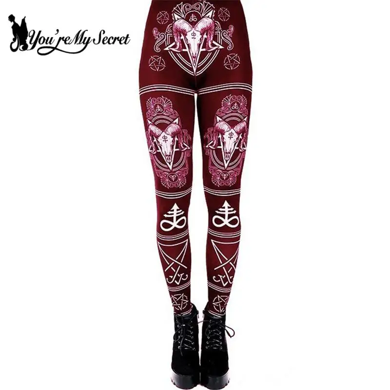 [Du bist mein Geheimnis] 2021 neue Leggings mit Tiermuster, Gothic-Pferd, Damenmode, sexy Knöchelhose, Fitness, Workout, Leggings, 4 Farben