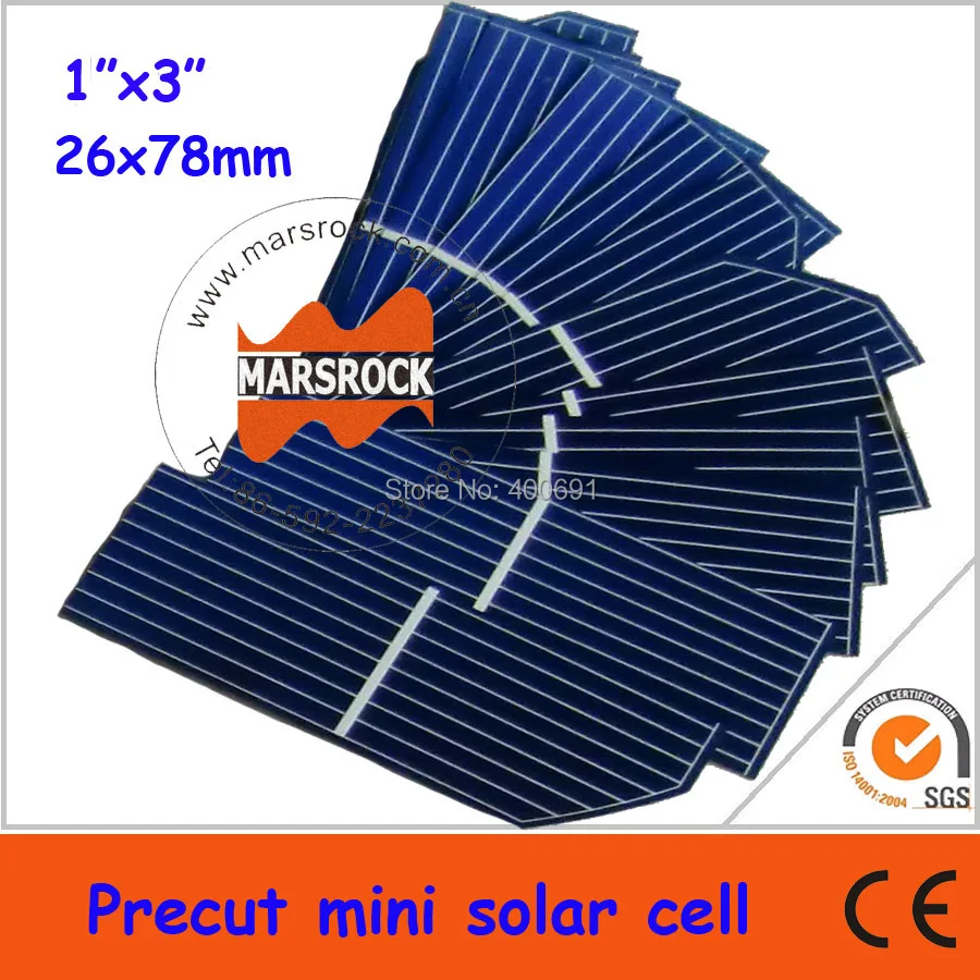 600pcs 0.375W  26x78mm 1x3 inch small Monocrystalline Solar Cell for DIY solar panel higgest efficiency--- A grade free shipping