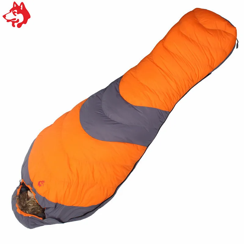 Original extreme cold weather 1.7kg Red/Blue/Orange 1000g duck down filling  outdoor climbing hiking camping Mummy sleeping bag