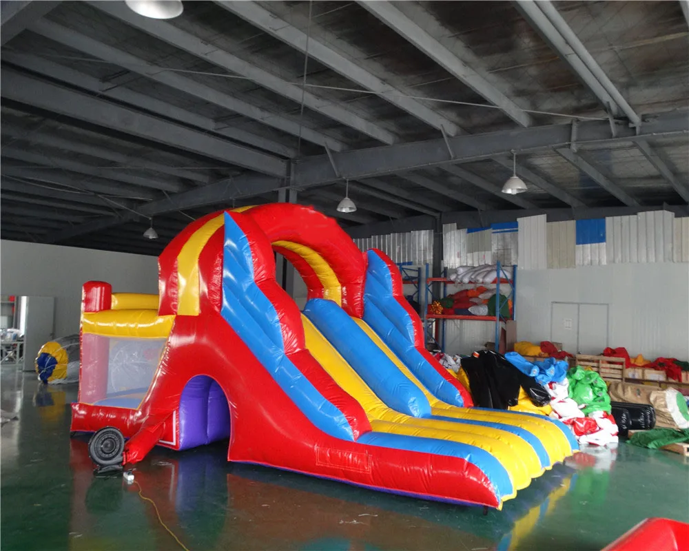 Inflatable Bouncy Bounce Trampoline PVC Slide, Stretch Free, Hair Dryer, Outdoor Entertainment Toys