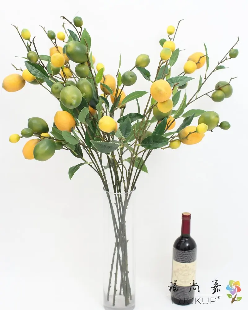 1 قطعة 89 سنتيمتر جميلة البلاستيك الاصطناعي الليمون الفاكهة فرع ديكور حديقة المنزل F447 #5