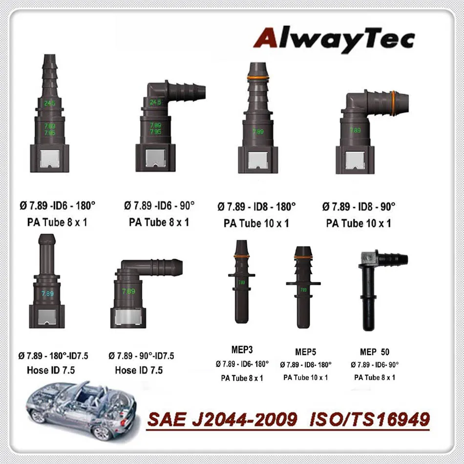 ALWAYTEC Auto Fuel Line Hose Quick Release Connector Automotive Plastic Junctions Not Of Metal For Pipes Of  Vehicle