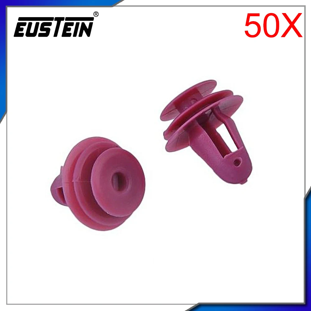 50Pcs 8mm Red Plastic Car Panel Fixed Clamp Door Bumper Fastener 67771-12050 D42