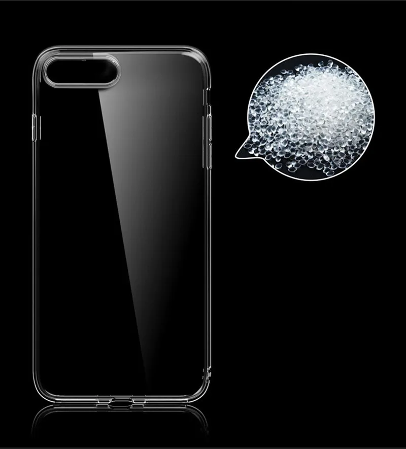 100pcs Wholesale Protect Cover Antishock Soft TPU Case Cover for iPhone X Crystal Clear Transparent Back Phone Case for iPhone 7