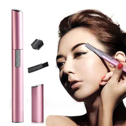 Pink Color Practical Electric Face Eyebrow Scissors Hair Trimmer Mini Portable Women Body Shaver Remover Blade Razor Epilator