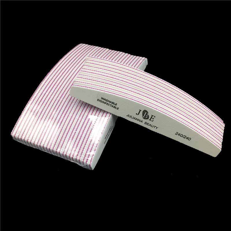 

25pcs/set Nail Art Sanding Salon Buffer White Nail Files Sandpaper UV Gel Polisher Manicure Curved Professional Nail File