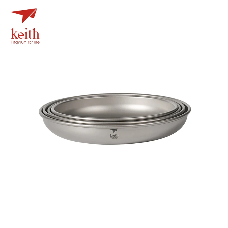 

Keith Titanium 4 Pcs In 1 Saucer Dishes Set Outdoor Tableware Camping Hiking Plates Cutlery Picnic 300ml-450ml