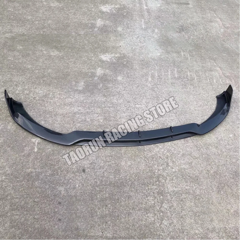 B Style Carbon Fiber Front Bumper Chin Lip for Benz W205 Sedan S205 Wagon C205 Coupe C63 C63s 2015 - 2020