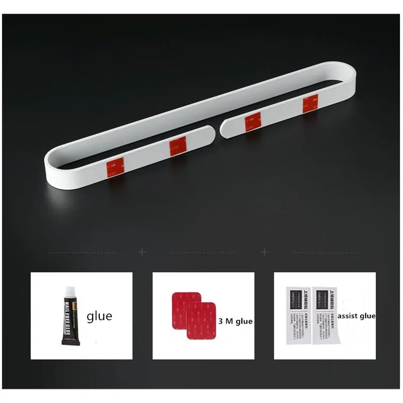 Nail free Solid Aluminum white Towel Bar Single Towel Rack Bathroom Matte white Towel Holder 30/40/50/60 cm