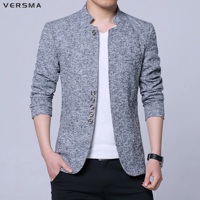 VERSMA New Navy Solid Long Sleeve Casual Brand Men Blazer Designs Suit Jacket Slim Fit Christmas Suit Blazer Jacket Coat Men 5XL