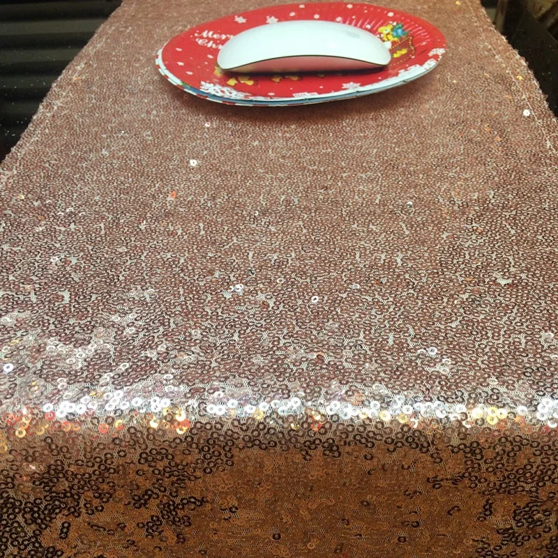 25pcs 30*275cm Fabric Table Runner Gold Silver Sequin Table Cloth Sparkly Bling for Wedding Party DIY Decoration ZA4899