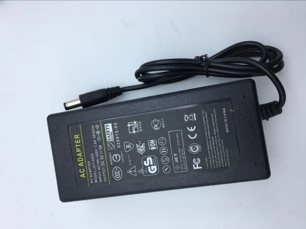 

DC 5V 5A Switch power supply 25W LED power adapter AC 100-265V Input with US/UK/AU/EU plug! !Free Shipping!!