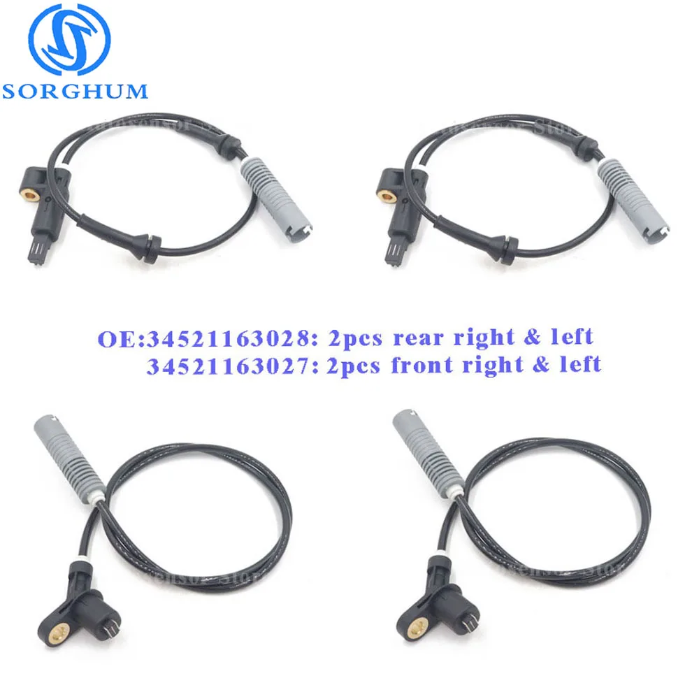 New Set 4pcs Front & Rear 34521163028 34521163027 ABS Wheel Speed Sensor For BMW E36 323i 323is 328i 325i 325is