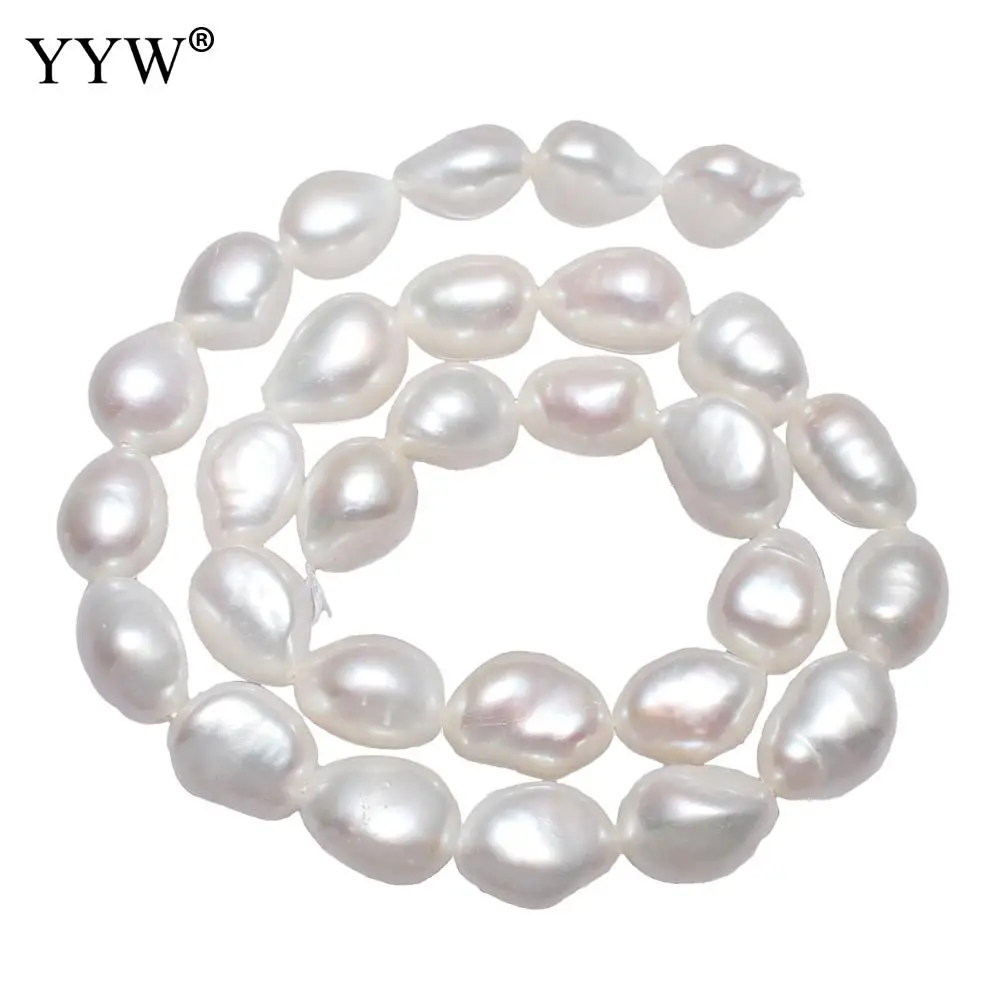 Cultured Baroque Freshwater Pearl Beads Nuggets natural white 11-12mm Sold Per Approx 15.3 Inch Strand