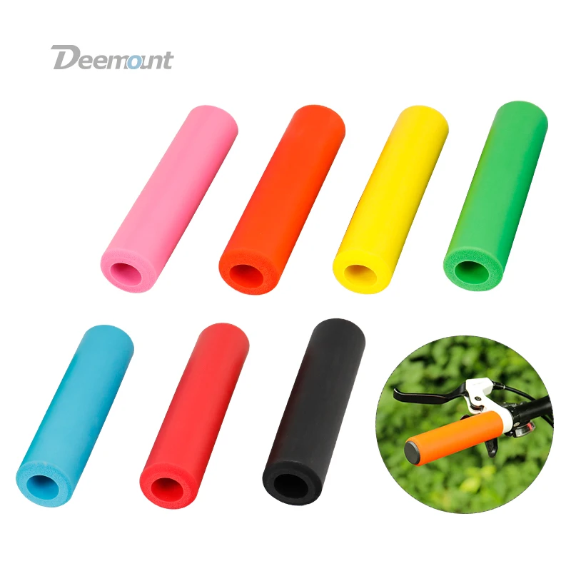 Deemount BGP-106 1Pair Bicycle Handlebar Grips Silicone Foam Bar End Casing With Caps MTB Cycling Hand Rest