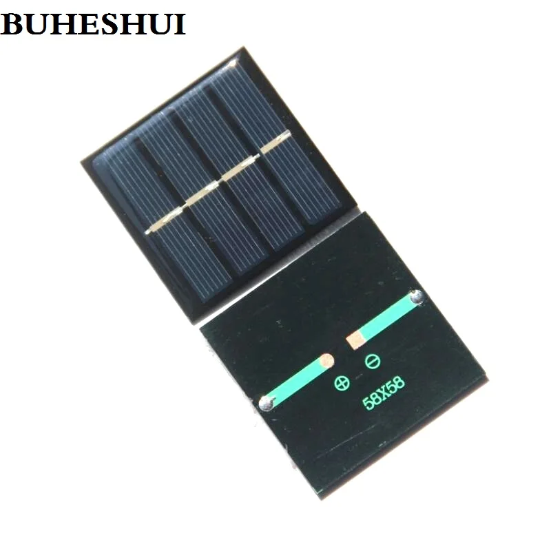 BUHESHUI  5pcs 0.45W 2V Mini Solar Cell Polycrystalline Solar Panel Diy Solar Toy Panel Solar Module Education 58*58*3MM Epoxy