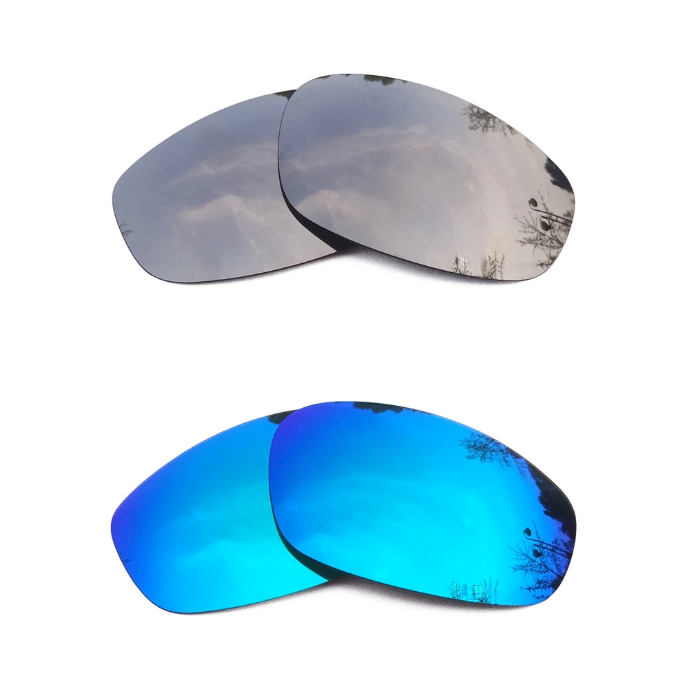 Silver Mirrored & Ice Blue Mirrored Polarized Replacement Lenses for-Oakley Split Jacket Frame 100% UVA & UVB