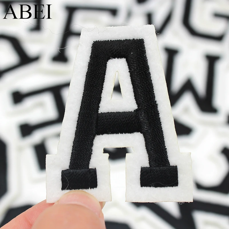 1PC A-Z  English Alphabet Letters Patches Embroidered Iron On Patch For Clothing Badge Paste For Clothes Bag Pant Sewing Jeans