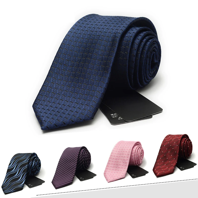 

High Quality Fashionable Solid Color Casual Men's Narrow 6CM Slim Fit Shirt Accessories For Business Banquets Necktie