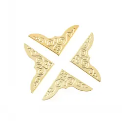 25PCs Gold Plated Book Scrapbooking Albums Menus Folders Corner Protectors (Fits 3mm thick) 32x23mm F1214