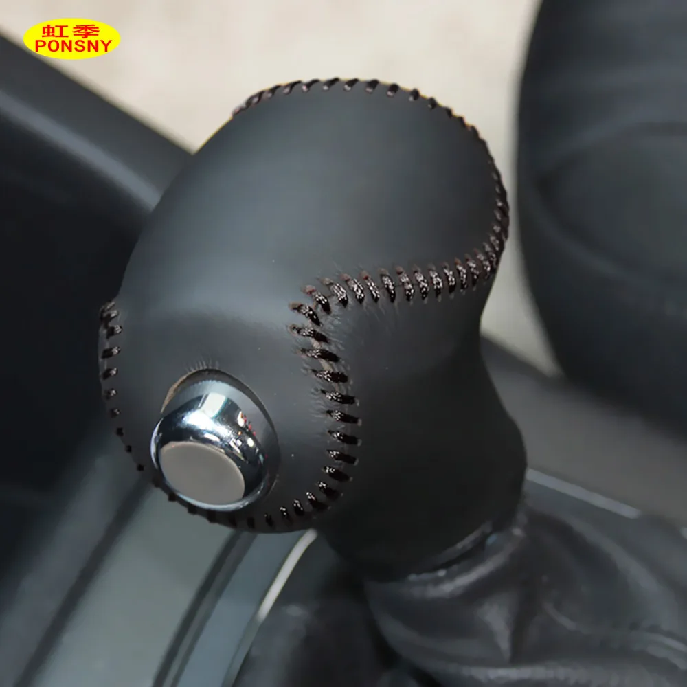 PONSNY Car Gear Covers Case for KIA Sorento 2013 Cadenza K3 Sportage R KIA K3 Carens Automatic Shift Genuine Leather Cover
