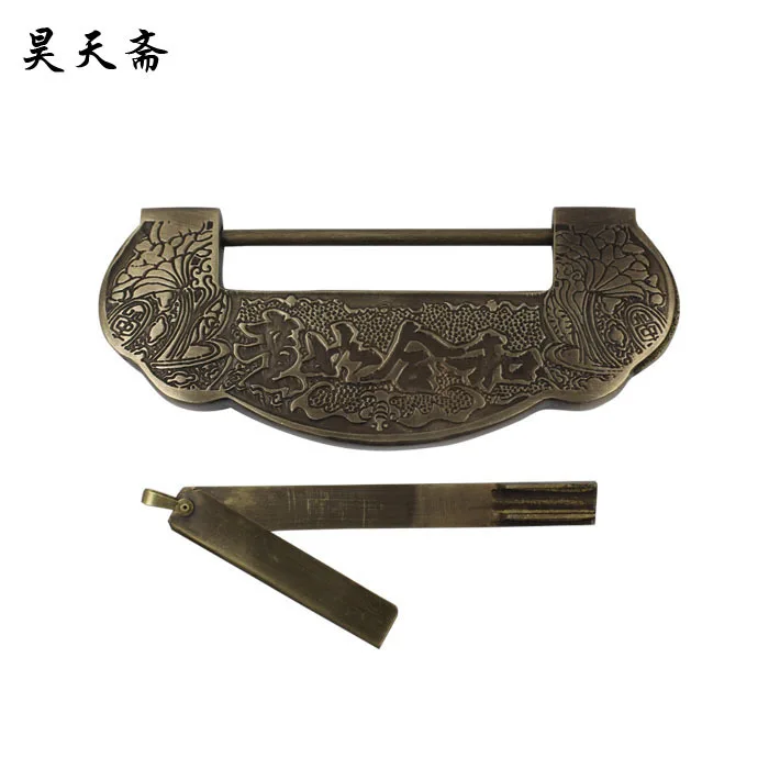 [Haotian vegetarian] antique copper ingot lock / Chinese decoration accessories / copper handicrafts HTH-039