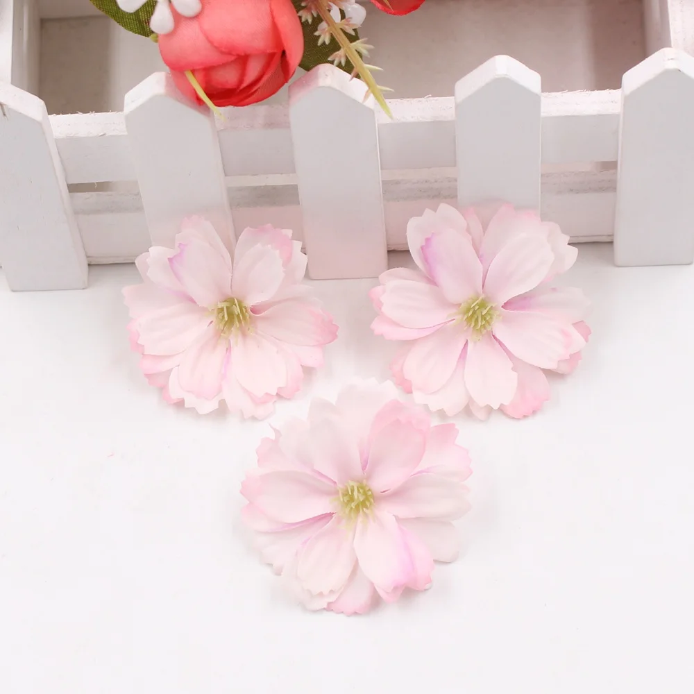 10pcs 4.5cm Artificial Silk Flower Head Wedding Decoration DIY Flower Home Hoom Decor Scrapbook Craft Flower Gifts Accessories