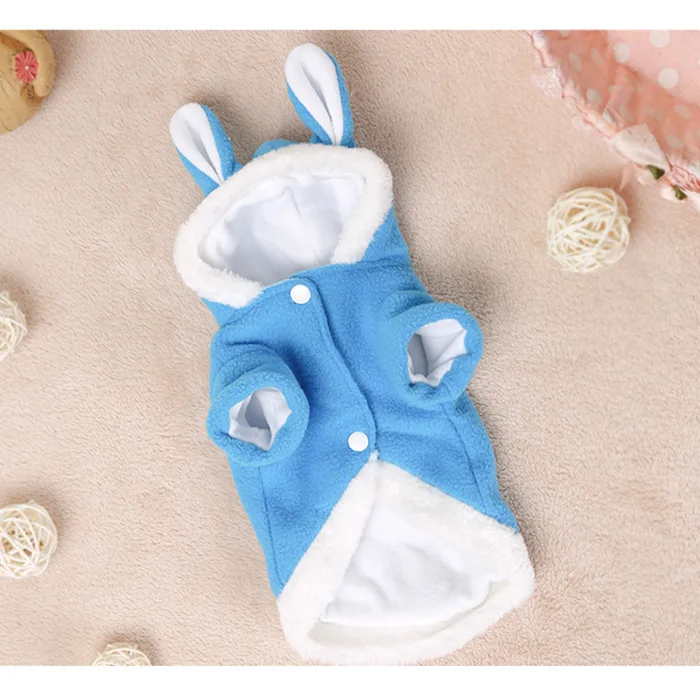 Hooded Coat Clothing for Dogs Fleece Cat Puppy Easter Bunny Pet Dog Costume Clothes Warm Rabbit Dressing Up Outfit J2Y
