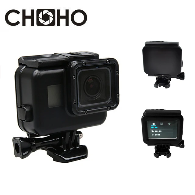 Wodoodporna obudowa do nurkowania 45M pod wodą + dotykowe mocowanie na tylnych drzwiach w kolorze czarnym do GoPro Hero 5 6 7 Black Go Pro Akcesoria