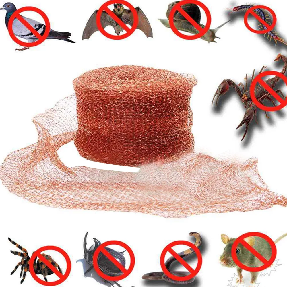 

Behogar 10x600cm Multipurpose Fine Copper Mesh for Repelling Bird Bat Rodent Mouse Mice Rat Snail Snake Insect Pest Control