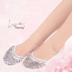 New Arrival haff-sole Belly Dance Shoes with Sequins Rhinestones for Ballet/Latin/Dancing high quality Shiny dancing Foot-Thongs