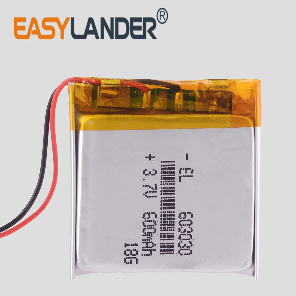 3.7V 603030 600mah Rechargeable Lithium Li-ion Polymer Battery 602830