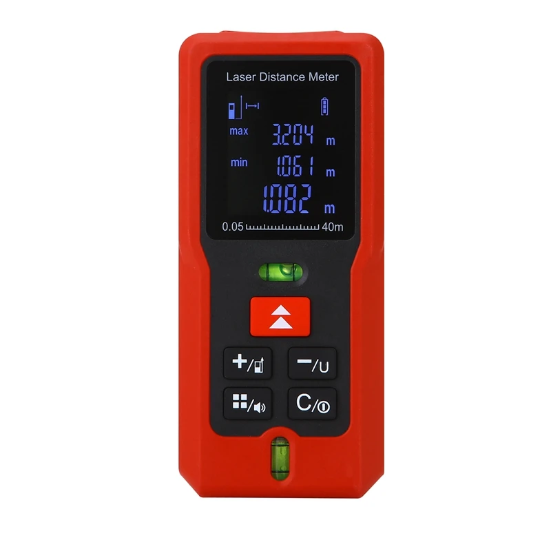 40M 60m 80m 100m Laser Rangefinder Digital Laser Distance Meter Battery-powered Diastimeter Distance Area Volume 2 Level Bubble